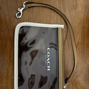 Coach Tan and Cream Wristlet